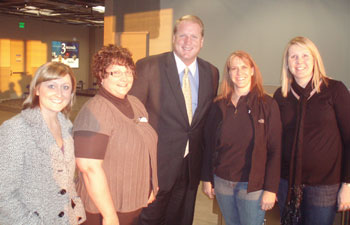 Representatives of DMU AHEC get a photo opp with Iowa Governor Chet Culver.